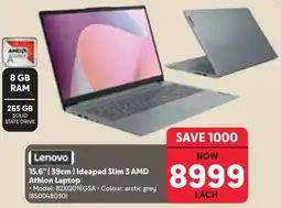 Makro Lenovo 15.6" (39cm) Ideapad Slim 3 AMD Athlon Laptop offer