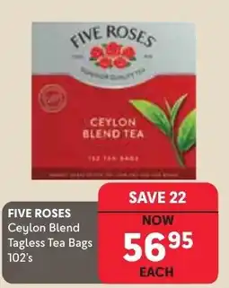Makro FIVE ROSES Ceylon Blend Tagless Tea Bags offer
