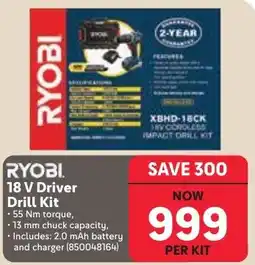 Makro RYOBI 18 V Driver Drill Kit offer