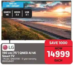 Makro LG 190 cm (75") QNED AI 4K Smart TV offer