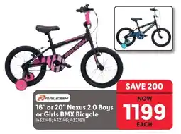 Makro Raleigh 16" or 20" Nexus 2.0 Boys or Girls BMX Bicycle offer