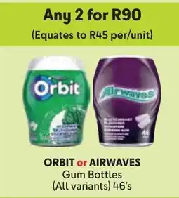 Makro Orbit or Airwaves Gum Bottles offer