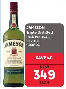Makro Jameson Triple Distilled Irish Whiskey offer