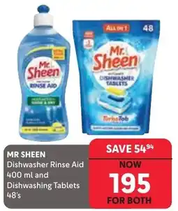 Makro Mr Sheen Dishwasher Rinse Aid and Dishwashing Tablets offer