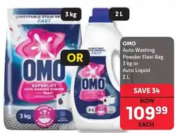 Makro OMO Auto Washing Powder Flexi Bag or Auto Liquid offer