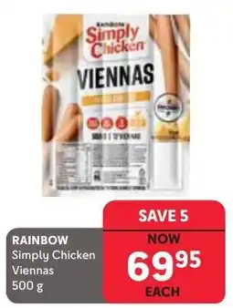 Makro Rainbow Simply Chicken Viennas offer
