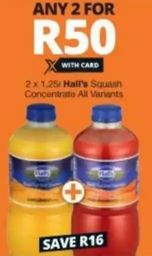 Hall's Squash Concentrate 2 x 1,25L