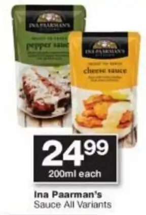 Checkers Hyper Ina Paarman's Sauce 200ml offer