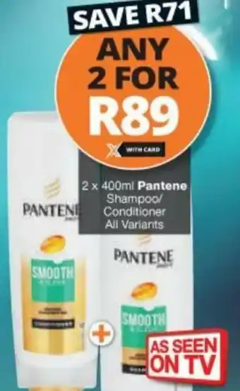 Checkers Hyper Pantene Shampoo/Conditioner 2 x 400ml offer