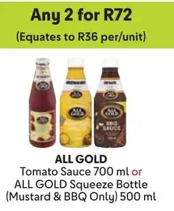 Makro All Gold Tomato Sauce or All Gold Squeeze Bottle offer