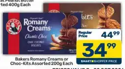Pick n Pay Bakers Romany Creams or Choc-Kits Assorted 200g Each offer