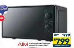 Pick n Pay AIM 20 Litre Black Mirror Finish Manual Microwave Oven offer