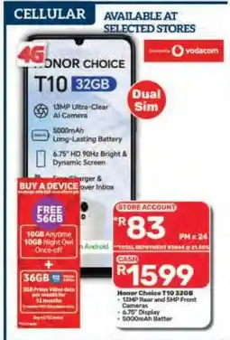 Pick n Pay Honor Choice T10 32GB offer