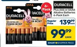 Pick n Pay Hypermarket Duracell Plus AA6 or AAA6 Alkaline Batteries 6-Pack offer