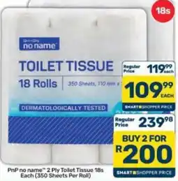 Pick n Pay Hypermarket PnP no name 2 Ply Toilet Tissue offer