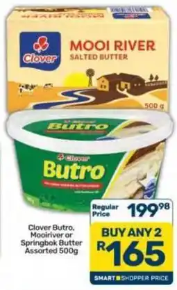 Pick n Pay Hypermarket Clover Butro, Mooiriver or Springbok Butter Assorted offer