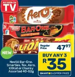 Pick n Pay Nestlé Bar-One, Smarties, Tex, Aero, KitKat or Chunky Assorted offer