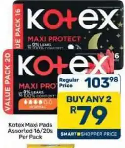 Pick n Pay Hypermarket Kotex Maxi Pads Assorted offer