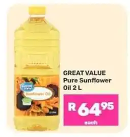 Game GREAT VALUE Pure Sunflower Oil 2 L offer