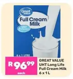 Game Great Value UHT Long Life Full Cream Milk offer