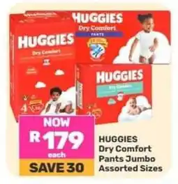 Game HUGGIES Dry Comfort Pants Jumbo Assorted Sizes offer