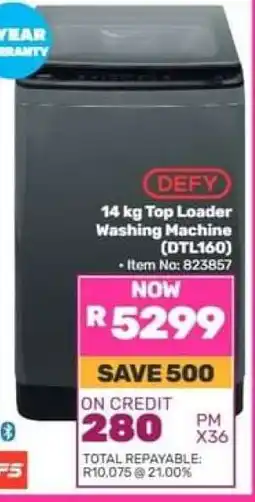 Game DEFY 14 kg Top Loader Washing Machine (DTL160) offer