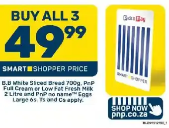 Pick n Pay B.B White Sliced Bread offer