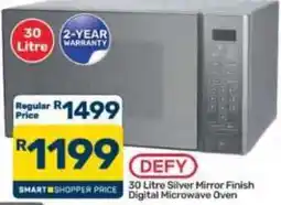 Pick n Pay Hypermarket DEFY 30 Litre Silver Mirror Finish Digital Microwave Oven offer