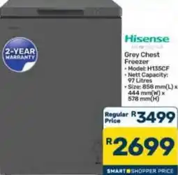 Pick n Pay Hypermarket Hisense Grey Chest Freezer offer