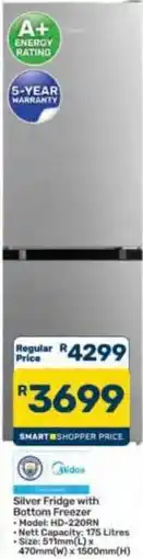 Pick n Pay Hypermarket Silver Fridge with Bottom Freezer offer
