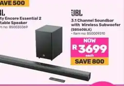 Game JBL 3.1 Channel Soundbar with Wireless Subwoofer (SB560BLK) offer