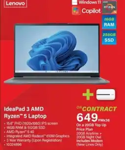 Incredible Connection Lenovo IdeaPad 3 AMD Ryzen 5 Laptop offer
