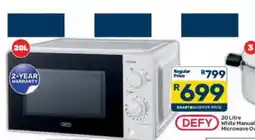Pick n Pay DEFY 20 Litre White Manual Microwave Oven offer