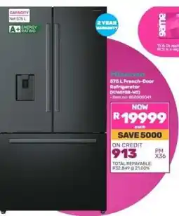 Game Hisense 575 L French Door Refrigerator (H760FSB-WD) offer