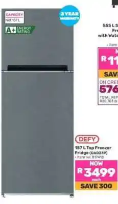 Game DEFY 157 L Top Freezer Fridge (DAD239) offer