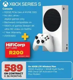 HiFi Corp XBOX SERIES S Console offer