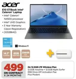 HiFi Corp Acer E10 ETBook Intel Celeron Laptop offer