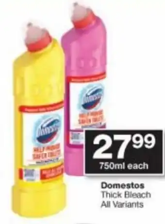 Checkers Hyper Domestos Thick Bleach 750ml offer