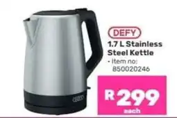 Game DEFY 1.7 L Stainless Steel Kettle offer