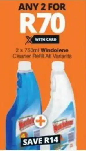 Checkers Hyper Windolene Cleaner Refill 2 x 750ml offer