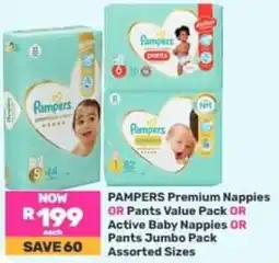 Game PAMPERS Premium Nappies OR Pants Value Pack OR Active Baby Nappies OR Pants Jumbo Pack offer