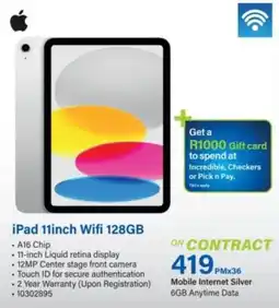 Incredible Connection iPad 11inch Wifi 128GB offer