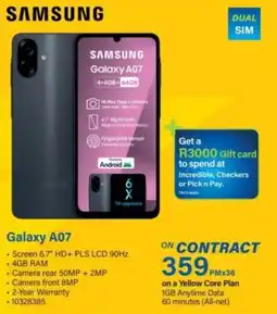 Incredible Connection SAMSUNG Galaxy A07 offer