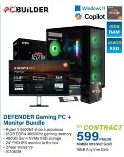 Incredible Connection DEFENDER Gaming PC + Monitor Bundle offer