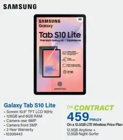 Incredible Connection SAMSUNG Galaxy Tab S10 Lite offer