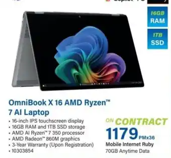 OmniBook X 16 AMD Ryzen 7 AI Laptop