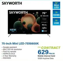 Incredible Connection SKYWORTH 75-inch Mini LED-75X6600K offer