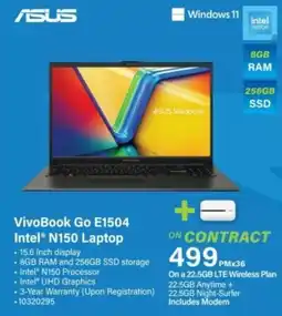 Incredible Connection VivoBook Go E1504 Intel® N150 Laptop offer