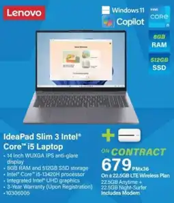 Incredible Connection IdeaPad Slim 3 Intel Core i5 Laptop offer
