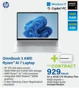 Incredible Connection Omnibook 3 AMD Ryzen AI 7 Laptop offer